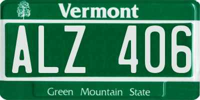 VT license plate ALZ406