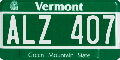 VT license plate ALZ407