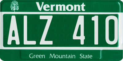 VT license plate ALZ410