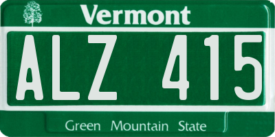 VT license plate ALZ415