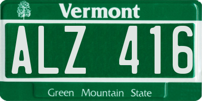 VT license plate ALZ416