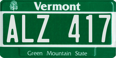 VT license plate ALZ417