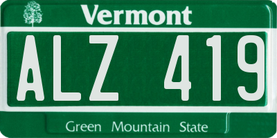 VT license plate ALZ419