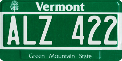 VT license plate ALZ422