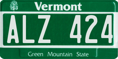 VT license plate ALZ424