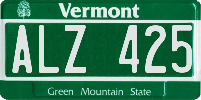 VT license plate ALZ425