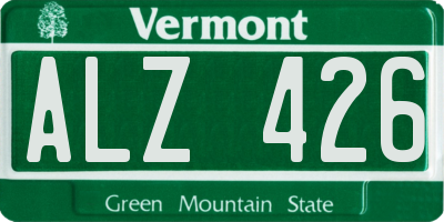 VT license plate ALZ426