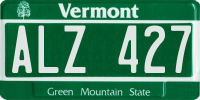 VT license plate ALZ427