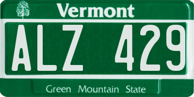 VT license plate ALZ429