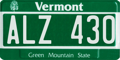 VT license plate ALZ430