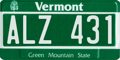 VT license plate ALZ431