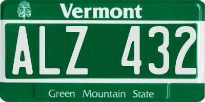 VT license plate ALZ432