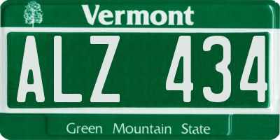 VT license plate ALZ434