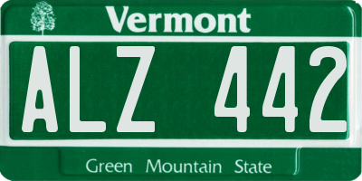 VT license plate ALZ442