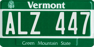 VT license plate ALZ447