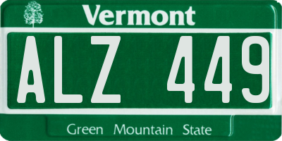 VT license plate ALZ449