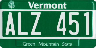 VT license plate ALZ451