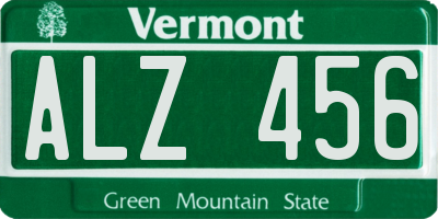 VT license plate ALZ456
