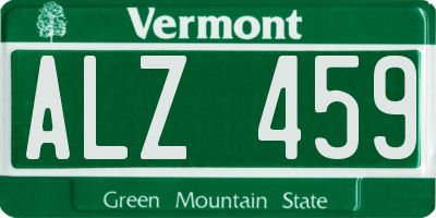 VT license plate ALZ459