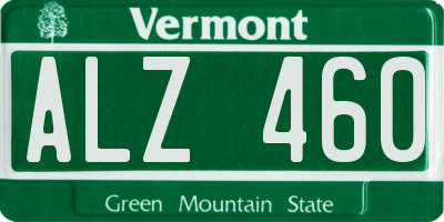 VT license plate ALZ460
