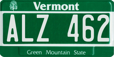 VT license plate ALZ462
