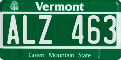 VT license plate ALZ463