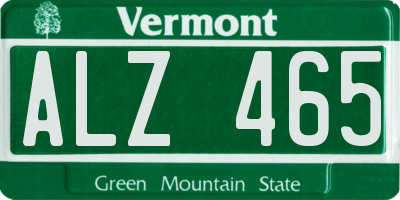 VT license plate ALZ465