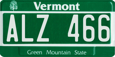 VT license plate ALZ466