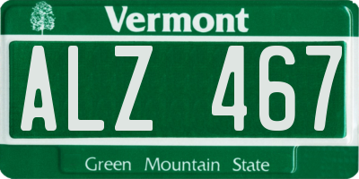 VT license plate ALZ467