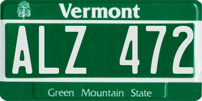 VT license plate ALZ472
