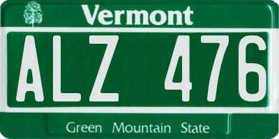 VT license plate ALZ476