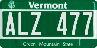 VT license plate ALZ477