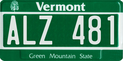 VT license plate ALZ481