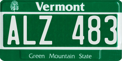 VT license plate ALZ483