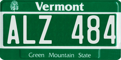 VT license plate ALZ484