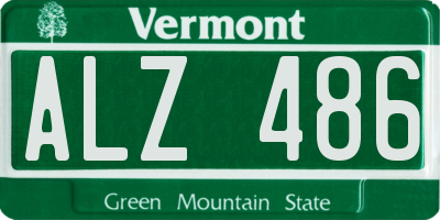 VT license plate ALZ486