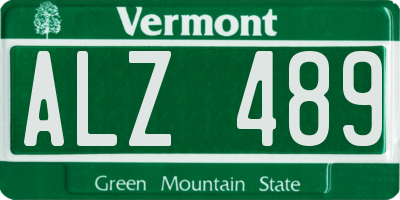 VT license plate ALZ489
