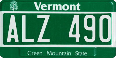VT license plate ALZ490