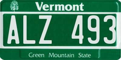 VT license plate ALZ493