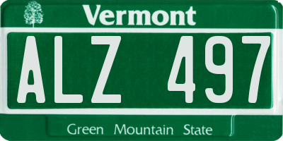 VT license plate ALZ497