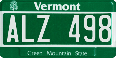 VT license plate ALZ498