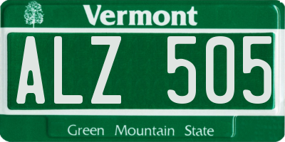 VT license plate ALZ505