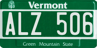 VT license plate ALZ506