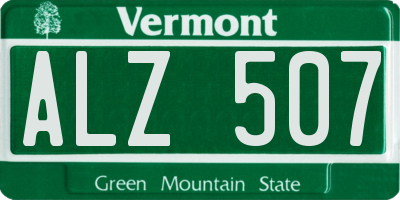 VT license plate ALZ507