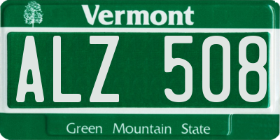 VT license plate ALZ508