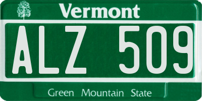 VT license plate ALZ509
