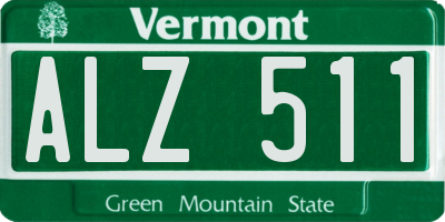VT license plate ALZ511
