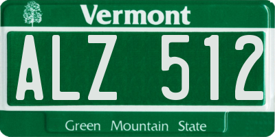 VT license plate ALZ512
