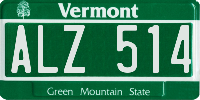 VT license plate ALZ514