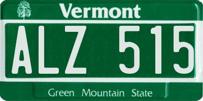 VT license plate ALZ515